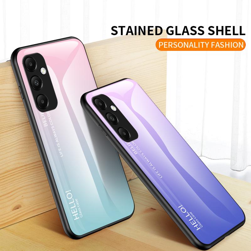 For Samsung Galaxy A35 5G Tempered Glass Case PC+TPU Phone Cover