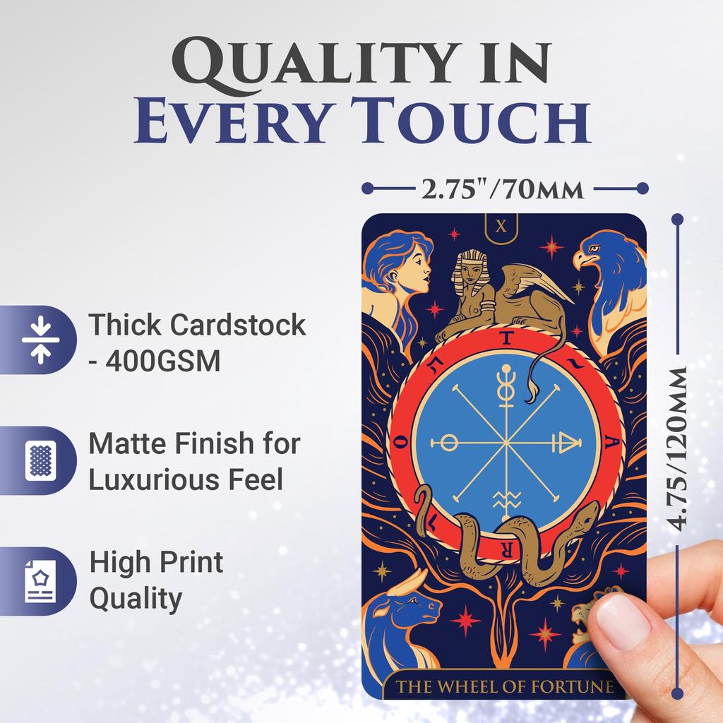 Wyspell Starlight Tarot Deck with Guidebook - Unique Tarot Card Deck for Beginners - Modern Fortune Cards (Blue)