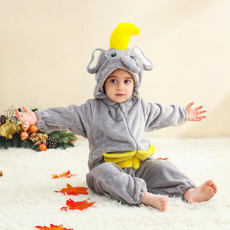 Children's Animal Onesie Pajamas Flannel Sleepwear Winter Warm Homewear Jumpsuit One-Piece Hooded Fleece Rompers Long Sleeve Outfits for Girls Boys