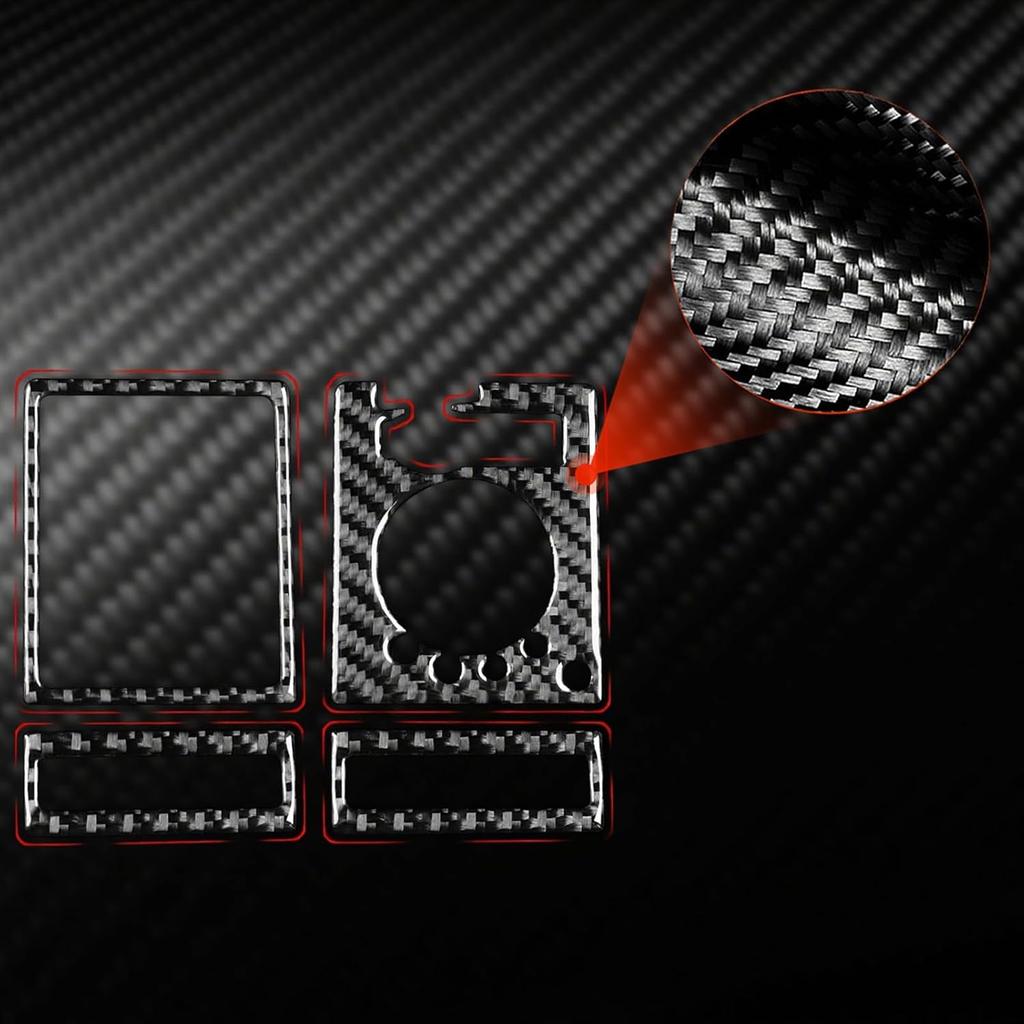 Carbon Fiber Headlight Switch and Air Vent Trim for Dodge RAM 1500 2500 3500 2013-2018,Dashboard Light Control Panel & AC Outlet Frame Sticker