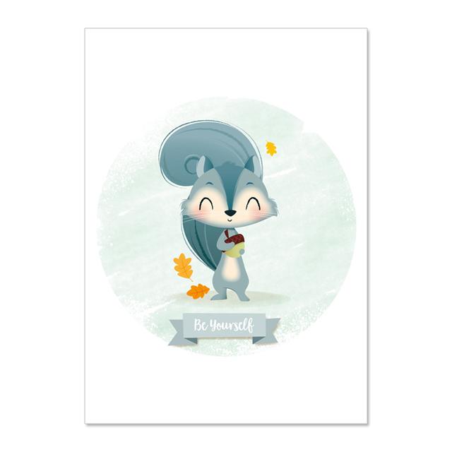 Animal Rabbit Fox Art Poster Children's Canvases Room Paintings For Nursery Decorative Prints Wall Posters No Frame