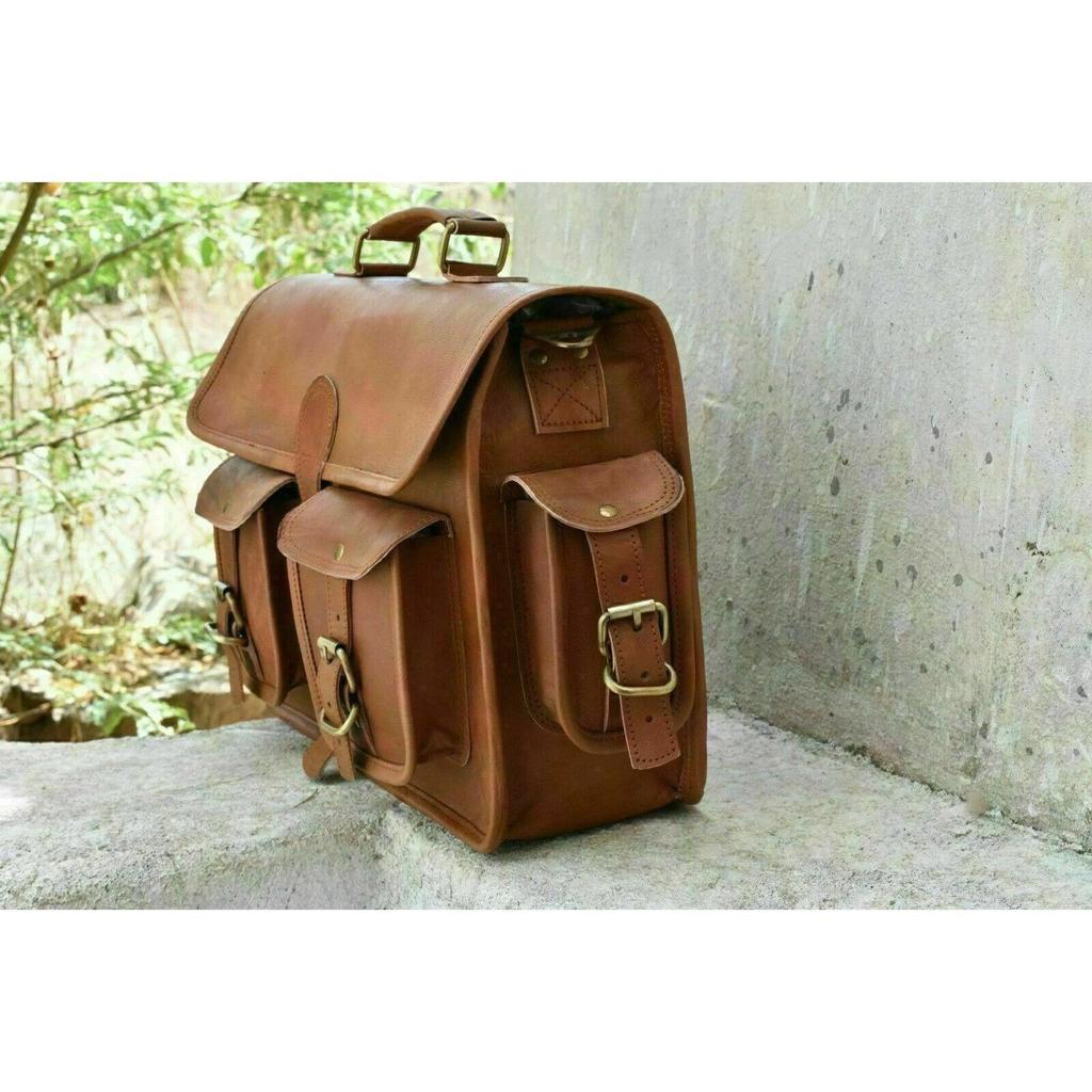 Leather Vintage Messenger Shoulder Satchel Laptop Briefcase Bag Branded New Men