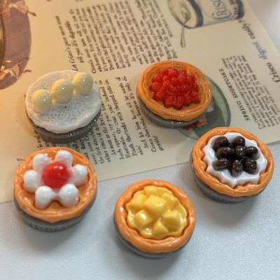 3D DIY Mango Egg Tart Simulation Snack Resin Decorations