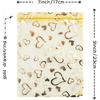 QIANHAILIZZ 100 Pack 7 x 9 Inch Drawstring Flower Heart Bags Organza Jewelry Gift Pouch Candy Pouch Drawstring Wedding Favor Bags (gold heart)
