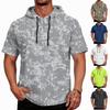 Sudadera con capucha de manga corta para hombre con protección solar UPF50+, ligera, de secado rápido, informal, para pesca deportiva y actividades al aire libre, con capucha y cordón