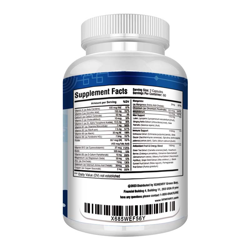 Men's Daily Multivitamin, Contains Lycopene, Saw Palmetto Extract, and Immune Support