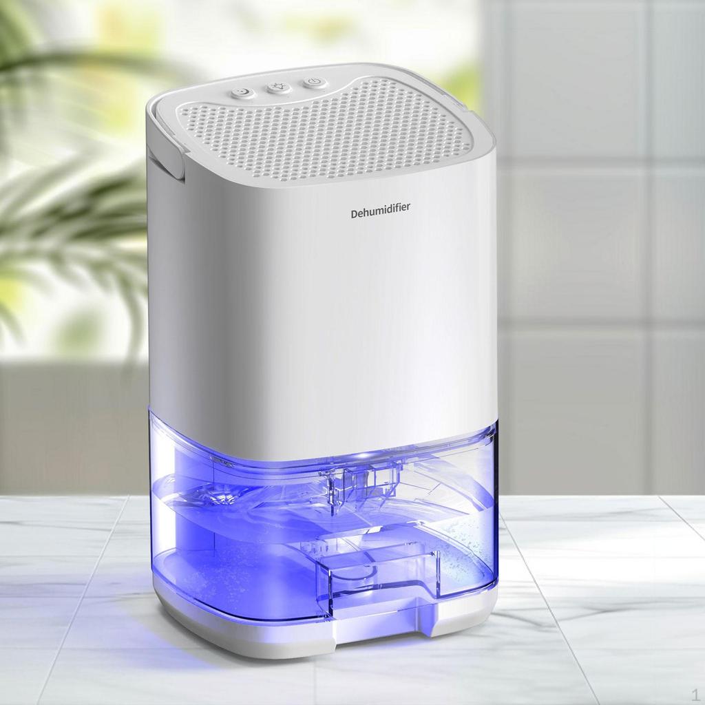 Mini Dehumidifier EU Plug Night Light Small Quiet for Bedroom Room Basements White