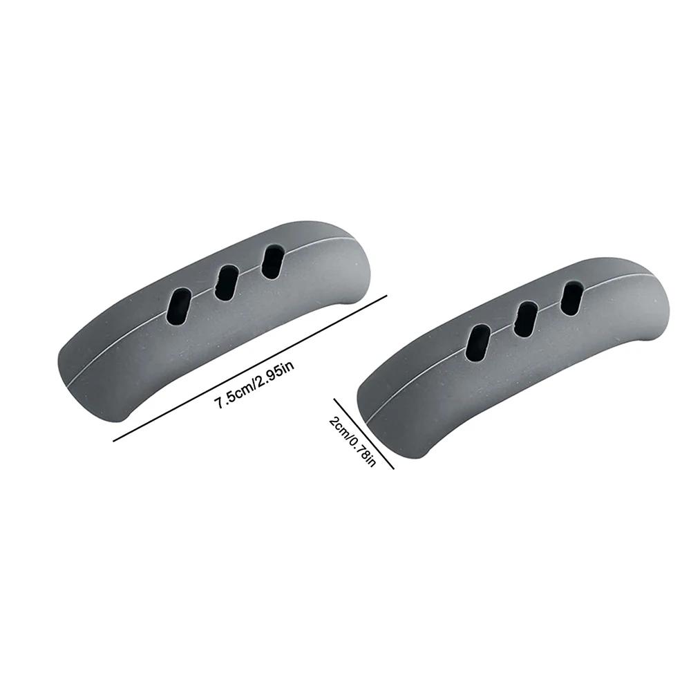 

1 пара силиконовых ручек, противоожоговые, нескользящие, силиконовые, для кастрюль, чехлы для ручек с теплоизоляцией, кухонные принадлежности серый