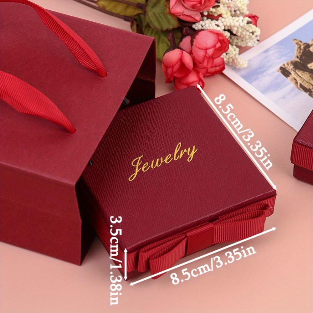 8pcs Square Jewelry Gift Box Elegant Gift Boxes with Lids and Bow Luxury Treat Boxes Paper Gift Wrap Box Jewelry Storage Box for Necklace Ring Earring