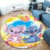 1pc Disney Lilo and Stitch Pattern Round Area Rug, Bedroom Living Room Floor Mat, Playroom Bedroom Living Room Indoor Decor Rug, Aesthetic R