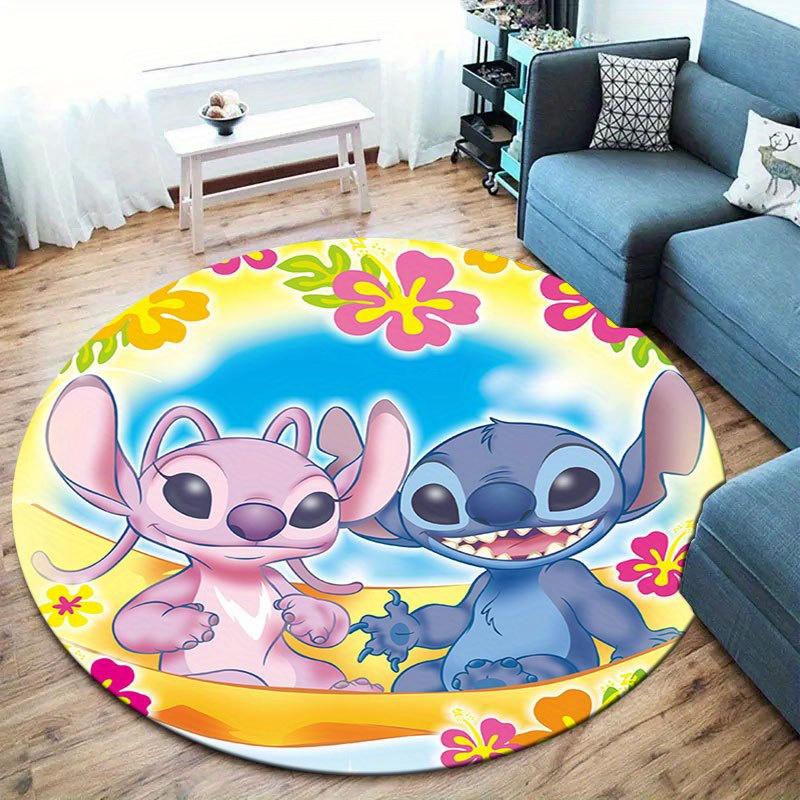 1pc Disney Lilo and Stitch Pattern Round Area Rug, Bedroom Living Room Floor Mat, Playroom Bedroom Living Room Indoor Decor Rug, Aesthetic R