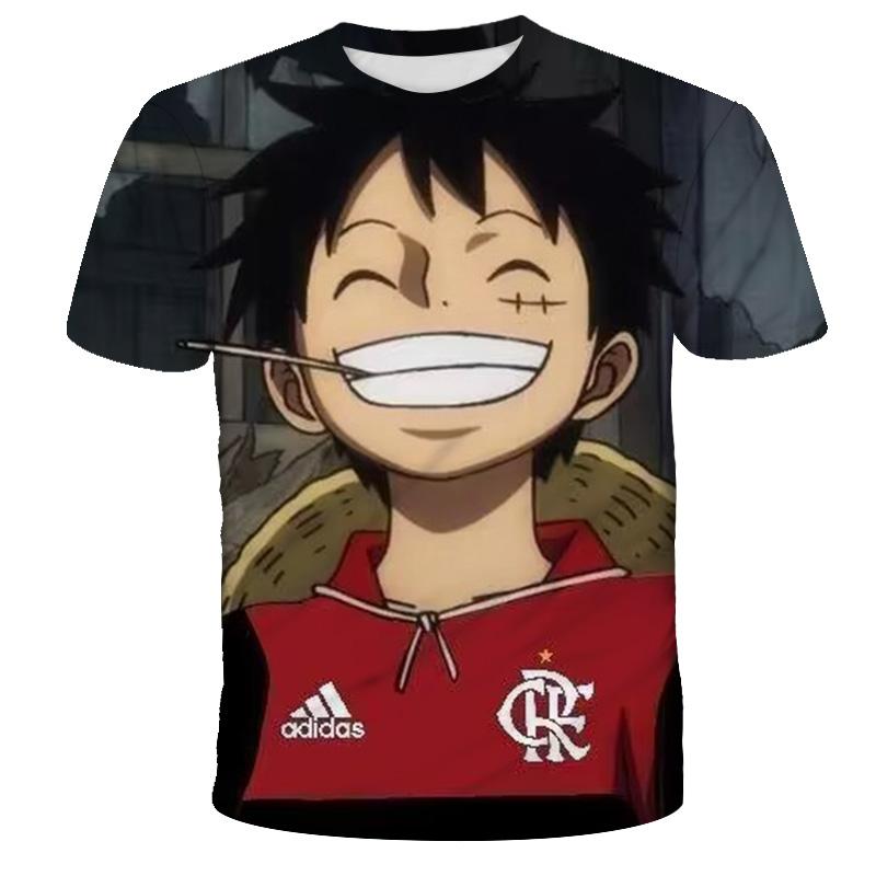 Summer  One Piece Cartoon Cosplay T-shirt Monkey D. Luffy Boy Short Sleeve The Casual T Shirt Streetwear Anime