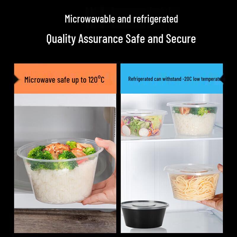Disposable Round Plastic Food Containers with Lids