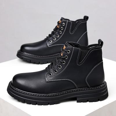 Martin Boots Men's Autumn British Trend Mid-top Leather Shoes Internet Celebrity Tooling High-top Men's Boots Velvet Cotton Shoes 2025