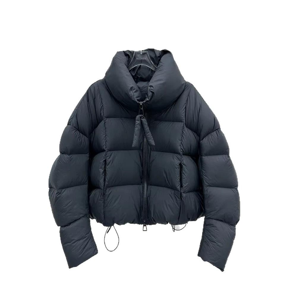 Autumn and winter new puff white duck down jacket women's short small stand-up collar bread jacket thickened warm jacket
