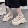 Fashion Fashion Woman Gladiator Sandals Ladies Wedge Shoes Female Belt Buckle Platform Shoes Women Intersect Straps Thick Bottom Sandals