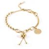 Women's Titanium Steel K Gold Korean Smiley Face Bracelet Bangle