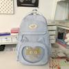 Solid Color Middle School Student Schoolbag Girls Cute Large Capacity Backpack Women Travel Backpack