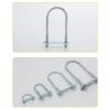 1Pcs Durable Galvanized Q235 Carbon Steel M8 Round Tube Clamp With Baffle Screws Pipe U-clamp Right Angle U-bolt for Round Tube