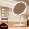 Wholesale 2026 New LED Makeup Mirror Round Desktop Mirror with Light Metal Small Gift