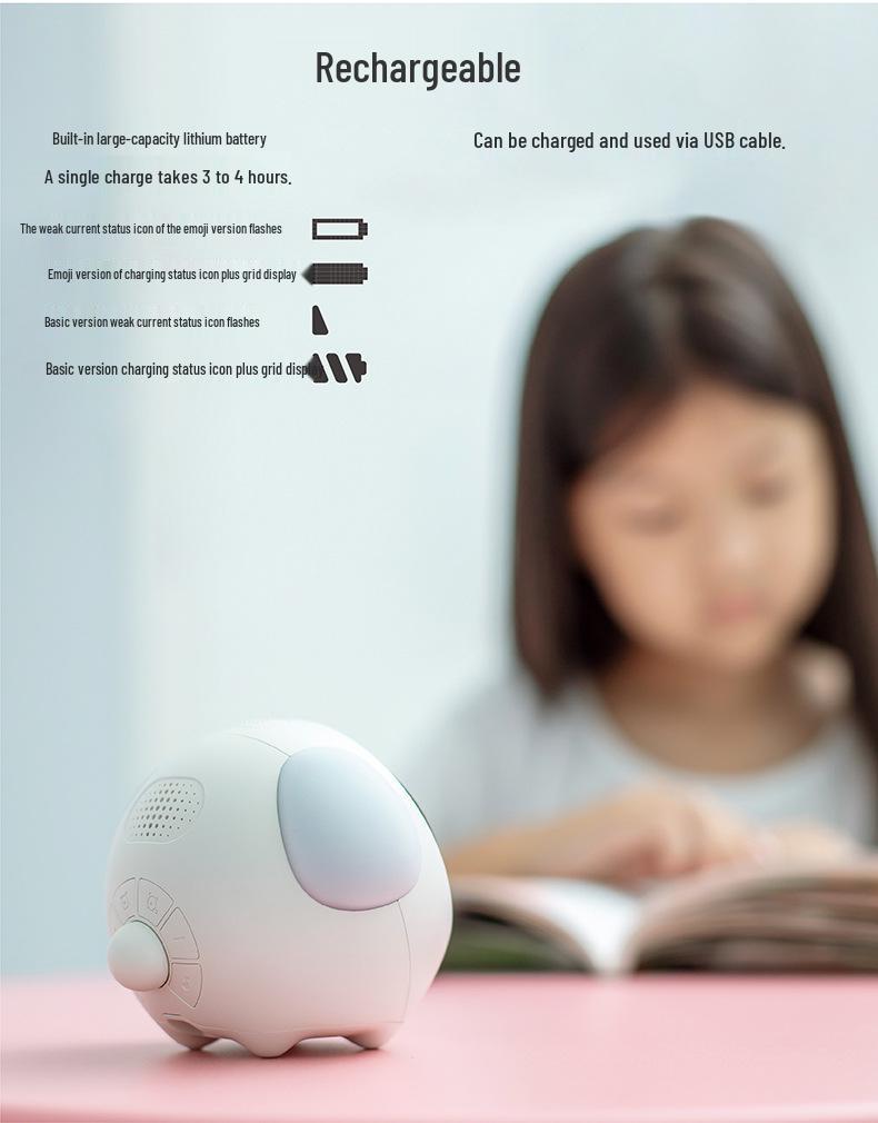 Multifunctional Cartoon Night Light Alarm Clock with Sound Control and USB Charging for Kids