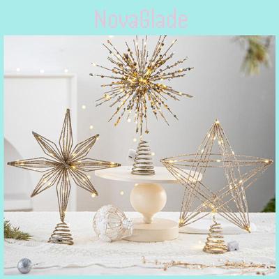 Christmas Tree Star Topper Decoration With Metallic Finish For Holiday Celebrations