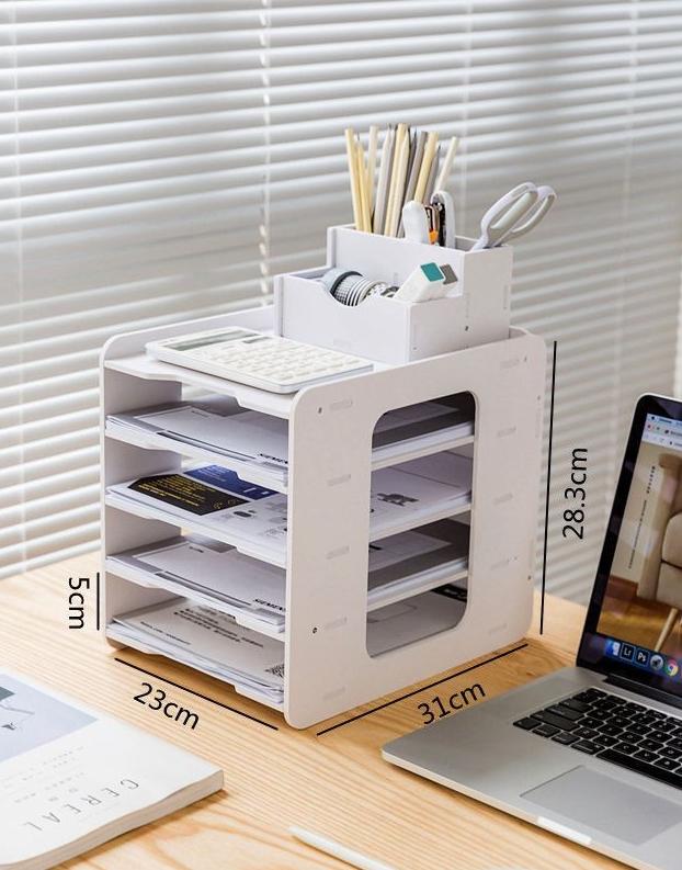 Stojak na biurko na papier A4 Organizer z szufladami na dokumenty Wielowarstwowe oszczędzające miejsce przechowywanie na biurko, organizer na artykuły biurowe