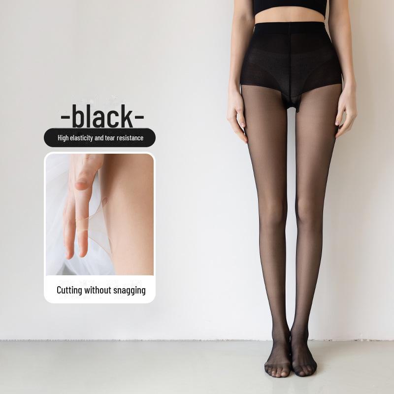 Ultracienkie Niewidoczne Czarne Pończochy dla Kobiet, Wiosna/Lato, Koloru Cielistego, Rozmiar Plus