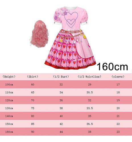 Girls' 4-piece Costume Set, Pink Dress With Pink Wig, Hall