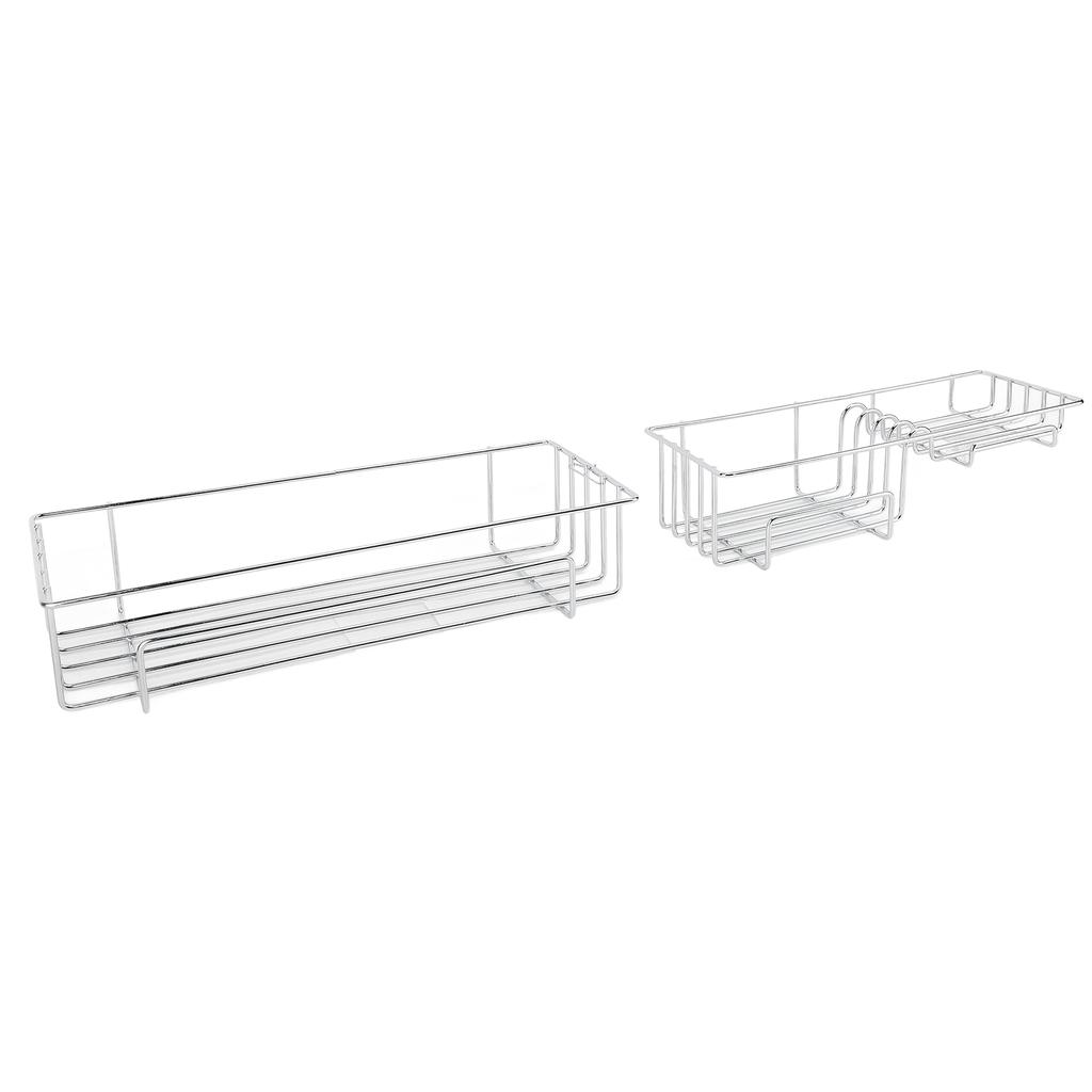 2PCS Set Toilet Floating Shelf Multifunctional Iron Wall Mounted Bathroom Hanging Storage Shelf