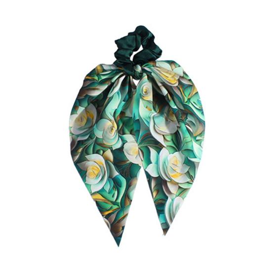 Hair Band Floral Print Bowknot Shape High Elasticity Hair Tie No Irritating Scalp Hair Rope Versatile Hair Accessory