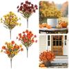 5 Bündel Plastik Künstliche Herbstblumen UV-Beständige Künstliche Plastikblumen Faux Plastikblumen für Zuhause Party Outdoor