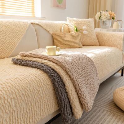 Copridivano in Peluche Morbido Spesso Trapuntato in Velluto Peluche Copridivano Sezionale Universale per Soggiorno Coperture Antiscivolo