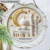 Ramadan Kareem Mosque Wooden Sign, Charming Round Sign for Front Door, Wall Hanging Decor - Ideal Islamic Festival Gift for Muslim Family