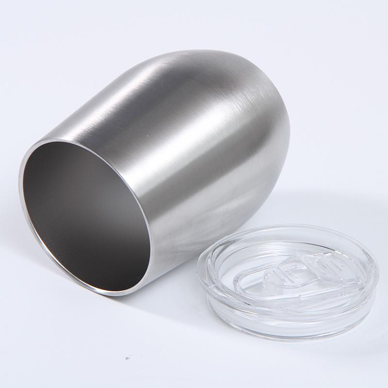 12oz Eierschalenförmiger U-förmiger Edelstahl-Vakuum-Weinbecher mit Bauchdesign