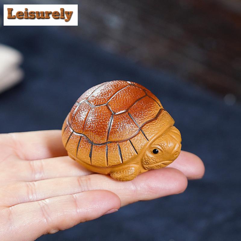 Yixing Zisha Reichtum Schildkröte Tee Haustier Vintage Glücksmodell Tee Figur Spielzeug Tee Statue Ornamente Teezeremonie Zubehör Handwerk