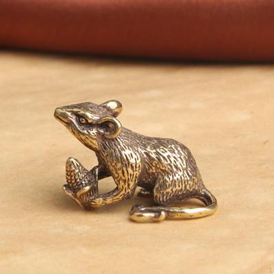 Mice Statue with Corn Tea Pet Crafts Feng Shui Home Decor Pendant Charm Wealth for