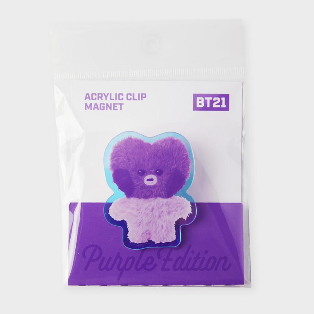 LINE FRIENDS BT21 TATA Purple of Wish Edition minini Acrylic Clip Magnet
