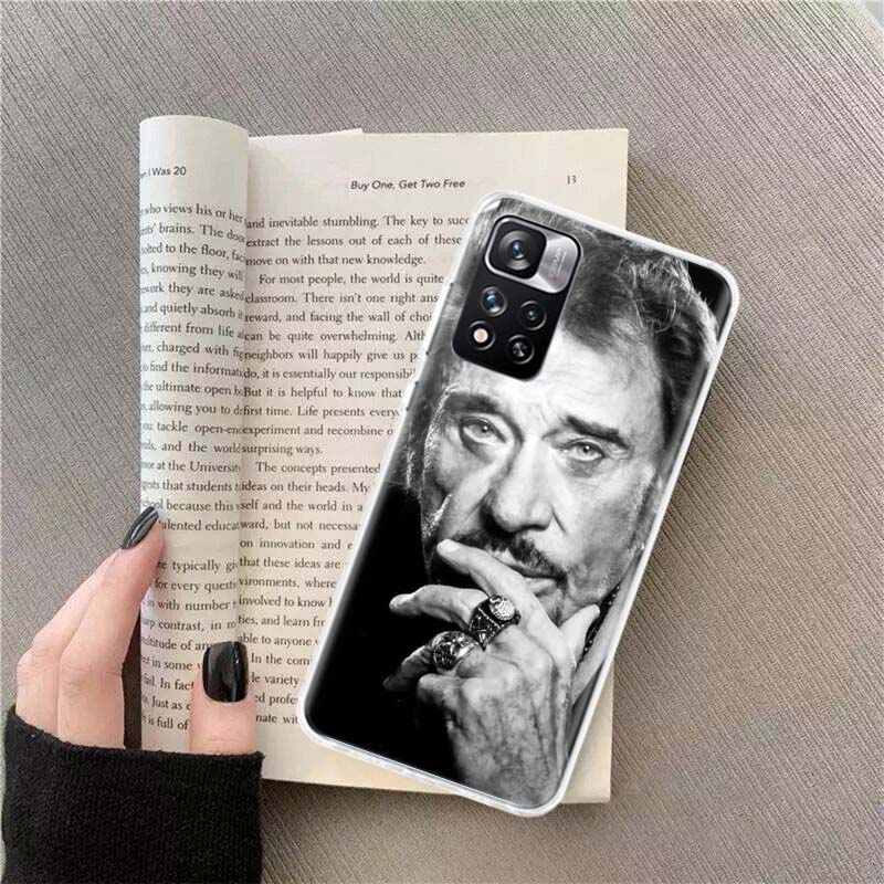 Johnny Hallyday Music Black Phone Case For Xiaomi Redmi Note 14 13 Pro Plus 5G Cover 13C 14C 12 12C 9 9T 9C 10 10C 8 7 6 10A 9A