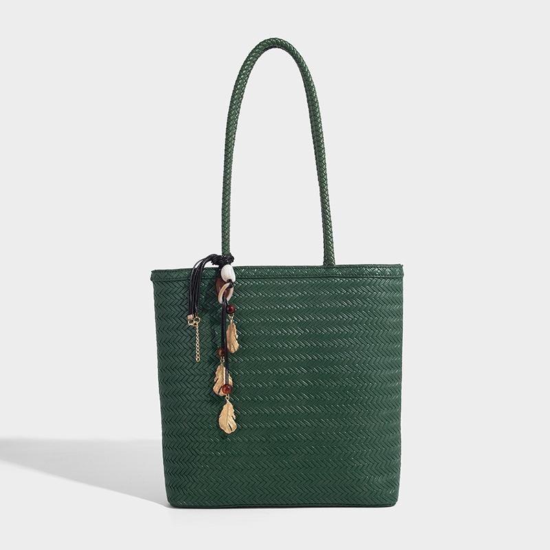 Hand-woven Bag Summer Hand-held Small Tote Bag Single-shoulder Bag Simple and Fashionable Commuting Bag