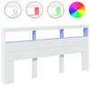 Vidaxl Zagłówek Z Półkami I Oświetleniem Led, Biały, 200X17X102 Cm