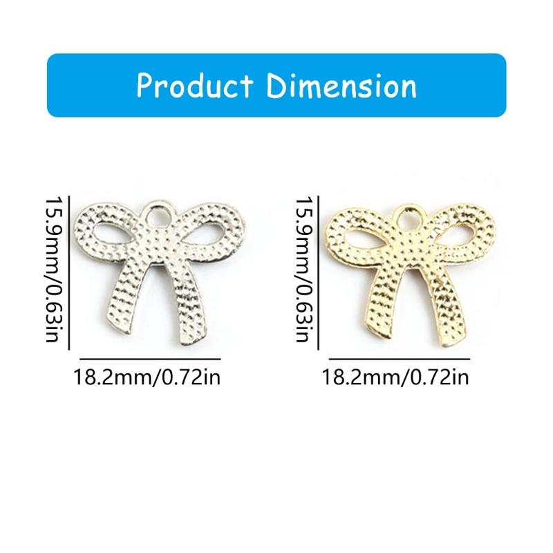 100Pcs Butterfly Knot Hairpiece Accessories Bowknot Pendant for Bracelet Necklace Clothing Embellishment for Daily Use