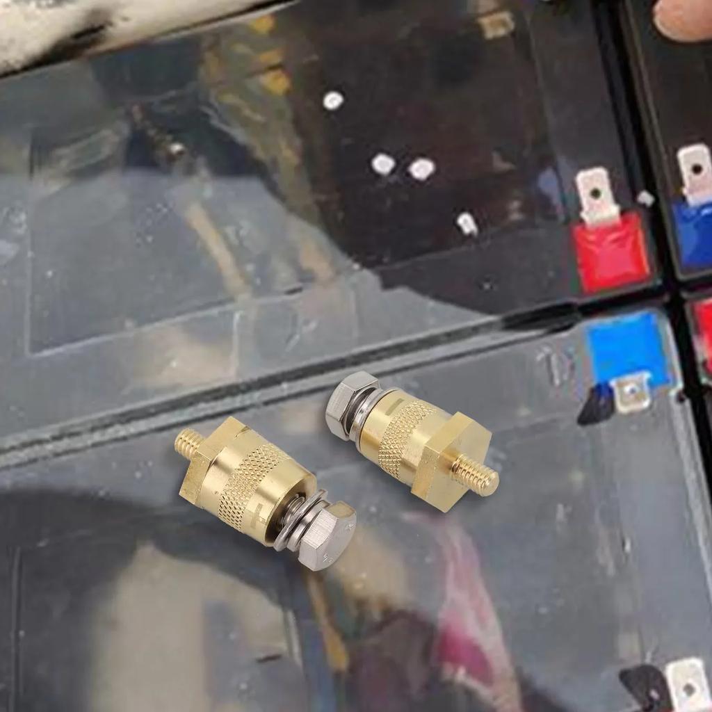Car Battery Connector For M6 Thread Brass Battery Poles Adapter With 2 Screws Battery Poles Car Battery Terminal Pair Is Perfect
