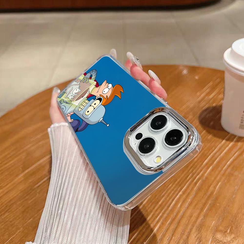 F-Futurama Anime B-Bender Phone Case For Iphone 17 16 15 14 13 12 11 Pro Max Xr Air Plus Silicone Cover Silver Hard Shell Cover