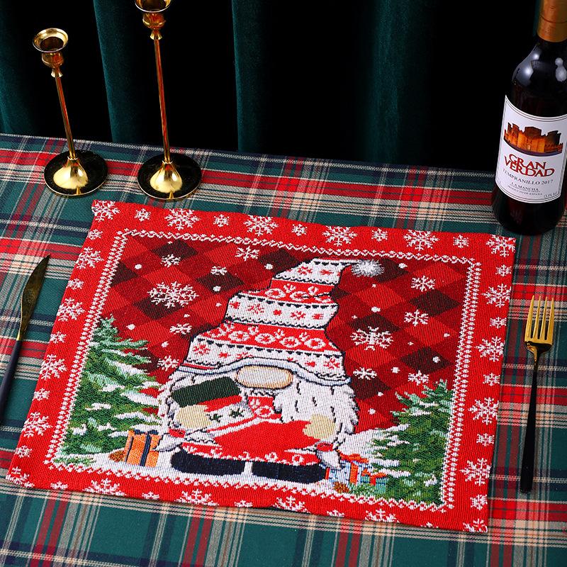 Cute Faceless Old Man Placemat Insulation Mat Christmas Placemat Atmosphere Decoration Props Supplies