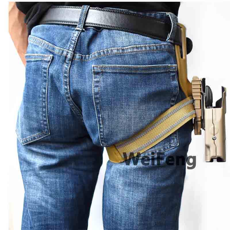 Tactical Multi-slip Elastic Drop Leg Thigh Strap for Universal Gun Holster QLS 19 22 Glock 17 M9 Airsoft Hunting Accessories