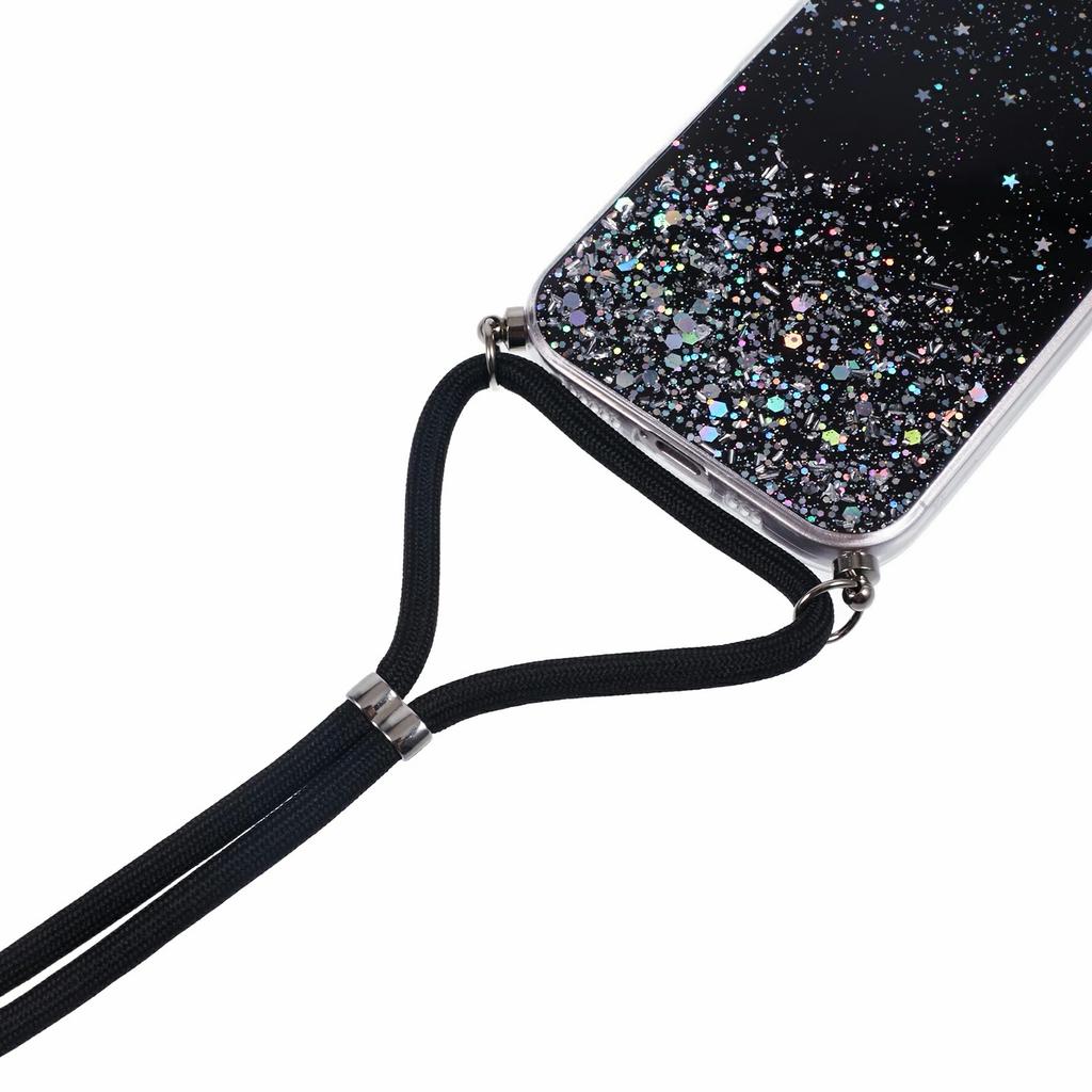 For iPhone 17 Case Cute Bling TPU Epoxy Phone Cover with Lanyard