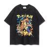 Oversized Pokemon Graphic T-shirt Man Women Vintage Washed Short Sleeve Tee Casual Top Y2k Summer 2026 Fashion Loose Cotton Tee