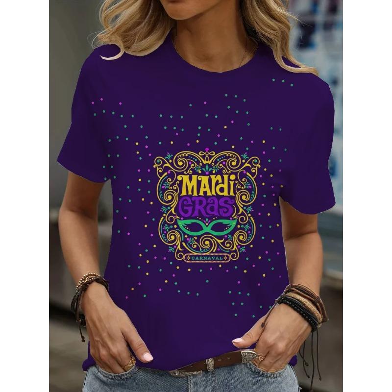 Women's 3D Print Cartoon Graphic Crew Neck T-Shirt Casual Short Sleeve Top for Summer T-Shirt