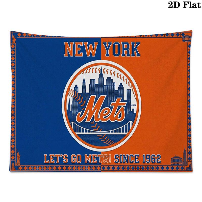 New York Mets Wandteppich Ästhetischer Wandbehang Bedruckter Stoffdecke Dekorative Wandteppiche für Schlafzimmer Wohnzimmer Heimdekoration